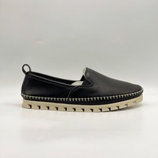 Flex Siyah Hakiki Deri Kadın Loafer