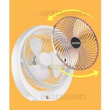 Şarjlı Masaüstü Vantilatör, 3 Hız Kademesi, 180° Ayarlanabilir Dönüş, Soğutucu, Sessiz Fan