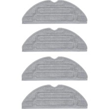 Mediterian 4’lü Uyumu Yumuşak Mop Bezi Seti, Robot Süpürge Yedek Parça, Gri Renk