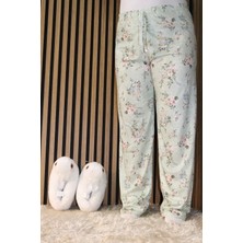 Çiçekli Bel Detaylı Lastikli Pijama Altı