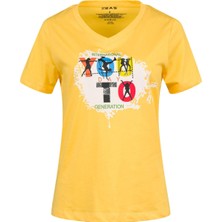 2AS Alone Baskılı V Yaka Kadın T-Shirt 403