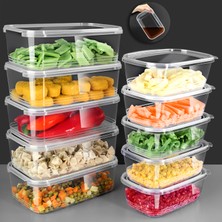 10'lu Sızdırmaz Kendinden Kapaklı Saklama Kabı Seti - Derin Dondurucuya Uygun Hava Almaz Erzak Kabı