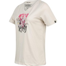 2AS Alone Baskılı V Yaka Kadın T-Shirt 402