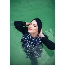 Electra Kadın Kısa Desenli Fermuarlı Tam Kapalı Tesettür Mayo 3'lu Set
