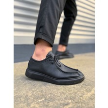 Siyah Tornado Bağcıklı Cilt Erkek Günlük Spor Klasik Ayakkabı