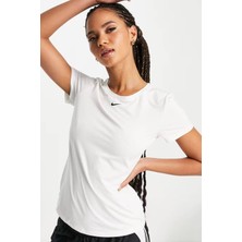 Nike Dri Fit Training One Slim Tshirt White Kadın Antreman Tişörtü Beyaz