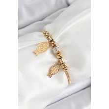 Tua Moda 316L Çelik Gold Renk Balık Model Kadın Bileklik