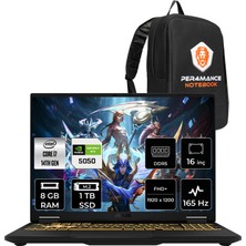 Asus Tuf Gaming F16 i7 14650HX RTX 5050 8GB Gaming Laptop 8GB RAM 1TB SSD 16" FHD+ 165Hz FreeDOS + Per4 Çanta FX608JHRRV048P303