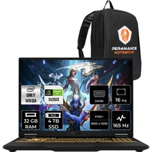 Asus Tuf Gaming F16 i7 14650HX RTX 5050 8GB Gaming Laptop 32GB RAM 4TB SSD 16" FHD+ 165Hz FreeDOS + Per4 Çanta FX608JHRRV048P320