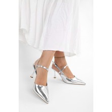 Kadın Nella Gümüş Parlak Stiletto