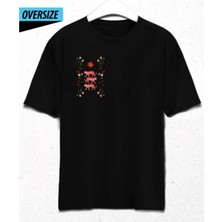 Hena Wild Soul Siyah Oversize Baskılı Pamuklu Tişört – İçindeki Gücü Serbest Bırak!