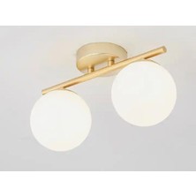 Rsylight Metal Modern Eskitme Kaplama Opal Camlı Tavan Plofyoner 2 Li Tavan Avize