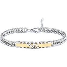 Sol Anahtarı Motifli Çelik Bileklik