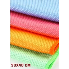Mediterian Yumuşak mikrofiber cam bezi 30x40, nazik ve etkili temizlik, pratik kullanım, TR menşei