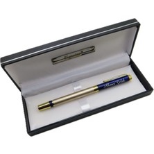 Signator® M593 Slim Gold Mavi Roller Kalem | Isme Özel Kalem | Hediyelik Kalem