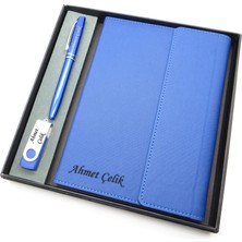 Signator® Codex | N138 Kişiye Özel Defterli Set - Isme Özel Mavi Kalem + Isme Özel Mavi Defter + Isme Özel 32 GB USB Bellek| Isme Özel Kutusunda Hediyelik Set