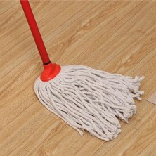 Mediterian Dar Uçlu İpli Püsküllü Mop Ucu, Vidalı Saplarla Uyumlu, Temizlik Aksesuarı