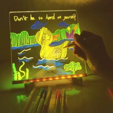 LED Aydınlatmalı Yazı ve Çizim Tahtası - Küçük Boy 20X20 cm