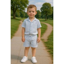 Keten Çizgili Erkek Çocuk Takım