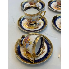 Esterhomedecor 6 Kişilik Porselen Kahve Fincan Takımı Markizli Fincan