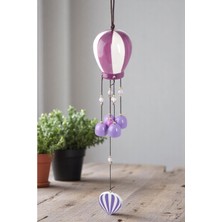 Lüks Işlemeli Seramik Uçan Balon Tasarımlı Rüzgar Çanı Kapı Balkon Bahçe Duvar Süsü Ev Hediyesi 40C