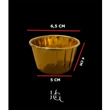 25 Adet Gold Altın Sarısı Parlak Metalize Muffin Kek Kalıbı Kabı, Cupcake Kapsülü 6,5X4X5 cm