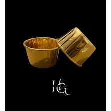 25 Adet Gold Altın Sarısı Parlak Metalize Muffin Kek Kalıbı Kabı, Cupcake Kapsülü 6,5X4X5 cm