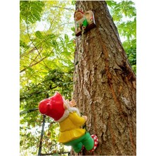 Tırmanan Cüceler Bahçe Balkon Duvar Süsü - Şans Cücesi - El Yapımı Taş Biblo