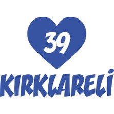 Kalpli 39 Kırklareli Araba Sticker 17X17 cm Mavi