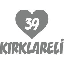 Kalpli 39 Kırklareli Araba Sticker 17X17 cm Gri