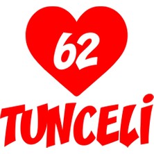 Kalpli 62 Tunceli Araba Sticker 17X17 cm Kırmızı