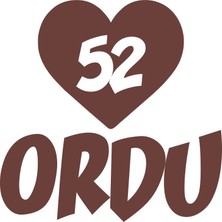 Kalpli 52 Ordu Araba Sticker 17X17 cm Kahverengi