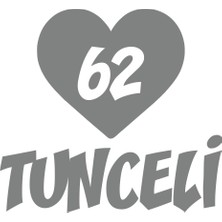 Kalpli 62 Tunceli Araba Sticker 17X17 cm Gri