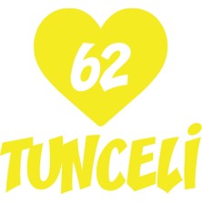 Kalpli 62 Tunceli Araba Sticker 17X17 cm Sarı