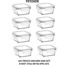 TeknoTrust 8'li 375cc Kare Cam Saklama Kabı Seti, Pratik ve Şık Mutfak Çözümü