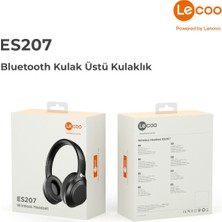 Lenovo Lecoo ES207 Bluetooth Kablosuz Mikrofonlu Kulak Üstü Kulaklık Siyah