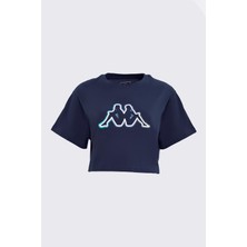 Kappa Lily Kadın Lacivert Regular Fit Tişört Kısa Kol Günlük Stil Pamuk