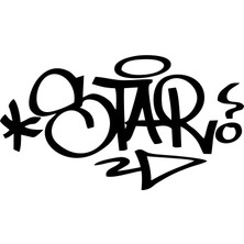 Graffiti Star Araba Sticker 17X17 cm Siyah