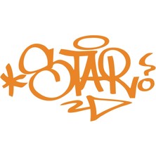 Graffiti Star Araba Sticker 17X17 cm Turuncu