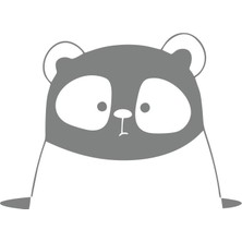 Panda Araba Sticker 17X17 cm Gri