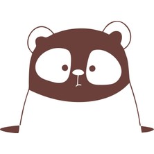 Panda Araba Sticker 17X17 cm Kahverengi