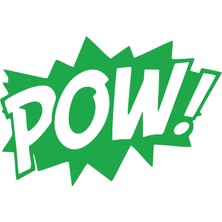 Pow Araba Sticker 17X17 cm Yeşil