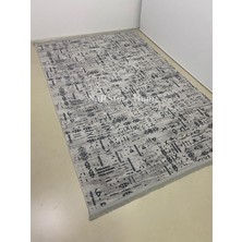 NarStore Home Iskandinav Kabartmalı Saçaklı Gri Kaymaz Taban Yıkanabilir Kesme Yolluk Halı