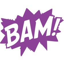 Bam Araba Sticker 17X17 cm Mor