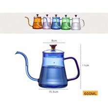 Jesse - Cam Borosilikat Kettle Ibrik 600 ml Ateşe Dayanıklı Pembe Pitcher