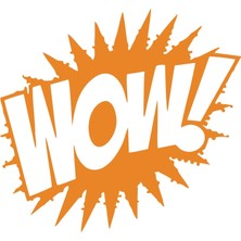 Wow Araba Sticker 17X17 cm Turuncu