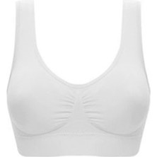 Beyaz Dikişsiz Kadın Pedli Sütyen Korse - 704 - Beden Xl Drstr