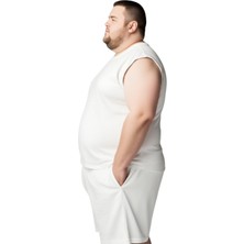 Erkek Büyük Beden Oversize Sıfır Kollu T-Shirt 3xl 4xl 5xl 6xl 7xl 8xl 9xl