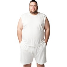 Sngl Erkek Büyük Beden Oversize Sıfır Kollu T-Shirt 3xl 4xl 5xl 6xl 7xl 8xl 9xl