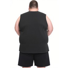 Erkek Büyük Beden Oversize Sıfır Kollu T-Shirt 3xl 4xl 5xl 6xl 7xl 8xl 9xl